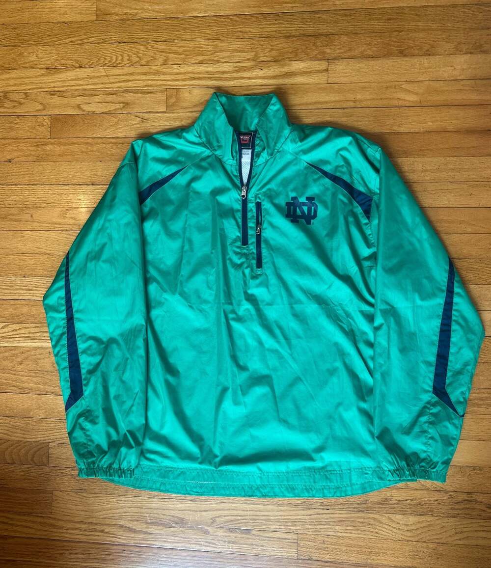 Genuine Stuff Notre Dame Irish Kelly Green Quarter-Zip Windbreaker Jacket